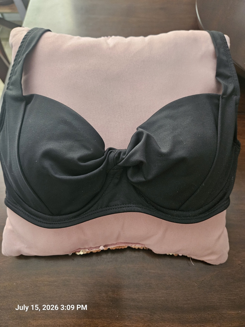 Anne Cole Black Underwire Twist-Front Bikini Top